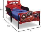 Delta Children Plastic 3D-Footboard Twin Bed, Disney/Pixar Cars Snooze 6 inch Memory Foam Twin Mattress (Bundle)