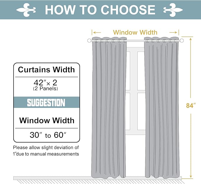 ChrisDowa White 100% Blackout Curtains for Bedroom with Black Liner, 2 Thick Layers Total Blackout Thermal Insulated Grommet Window Curtains 2 Panels Set (Pure White, 42 x 84 Inch)