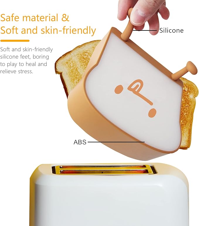 QANYI Cute Night Light Toast Bread LED Night lamp with Rechargeable, Portable Bedroom Bedside Bed lamp Christmas Gifts Ideas for Tween Teenage Teenager Teens Girls Boys Women