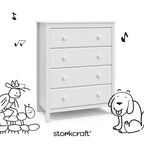 Storkcraft Alpine 4 Drawer Chest (White) – GREENGUARD Gold Certified, Dresser For Nursery, 4 Drawer Dresser, Kids Dresser, Nursery Dresser Drawer Organizer, Chest of Drawers