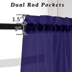 OVZME Purple Sheer Curtains 108 Inches Long, Light Filtering Semi Transparent Lightweight Voile Rod Pocket Window Curtains for Bedroom, Living Room, W42 x L108, Set of 2 Drape Panels