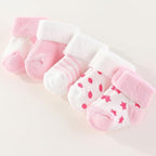 Unisex Baby Terry Socks 5-Pack for Baby boy and girl 0-12 Months Warm Cotton Socks