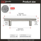homdiy 96mm Cabinet Handles Drawer Pulls - HD201SN Cabinet Hardware Brushed Nickel Cabinet Pulls 15 Pack Modern Cupboard Handles for Kitchen Cabinets