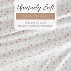 Linen Market 4 Piece Queen Sheet Set - Breathable, Double-Brushed Patterned Cooling Sheets – Oeko-TEX Certified Ultra Soft & Wrinkle-Free 16" Deep-Pocket Queen Sheets - Easy Care Soft Floral Pink