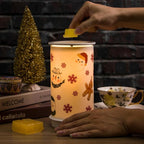 STAR MOON Ceramic Electric Wax Melt Warmer Candle Waxing Warmer Burner Melt Wax Cube Melter Fragrance Warmer - Ideal for Family and Friends, Snowman