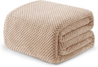 Exclusivo Mezcla Fleece Bed Blanket Queen Size, Super Soft and Warm Blankets for Couch, Sofa and Bed Waffle Textured, Cozy, Fuzzy and Lightweight (Camel, 90x90 Inches)