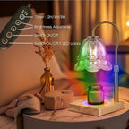 Candle Warmer Lamp with Timer: 7 Colors LED Changing Flower Candle Warmers with 2 Blubs Dimmable Wax Melt Home Decor Birthday Mom Birthday Gift for Women