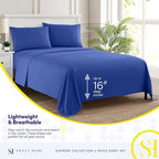 Twin Sheets - Breathable Luxury Sheets with Full Elastic & Secure Corner Straps Built In - 1800 Supreme Collection Extra Soft Deep Pocket Bedding Set, Sheet Set, Twin, Royal Blue