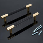 Knurled Cabinet Pulls 25 Pack, 6 Inch Long Cabinet Handles Metal Door Pulls, Kitchen Drawer Pull Knurled Dresser Handles - 5" Hole to Hole, Black & Gold
