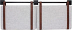 Nathan James Harlow Modern Wall Mount Hanging Headboard, Queen, Gray with Brown Faux Leather Straps