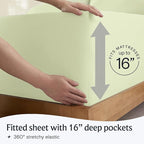 LuxClub 4 PC Sheet Set Bed Sheets Deep Pockets 16" Eco Friendly Wrinkle Free Cooling Machine Washable Hotel Bedding Silky Soft - Sage Green California King