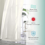 OVZME Sheer Ivory Curtains 108" Inch Length 2 Panels Set, Light Filtering Soft Rod Pocket Voile Drapes for Living Room/Bedroom, Each 42" W x 108" L