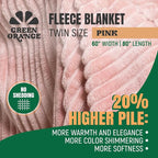 GO Premium Ultra Soft Twin Blanket for Couch - Pink Fleece Blanket for Living Room, Bedroom, Home Decor - Small Couch Blanket for Men, Women (60x80 Inches)