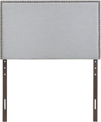 Modway Region Linen Fabric Upholstered Twin Headboard in Gray with Nailhead Trim
