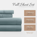 Linen Market Bed Sheets for Full Size Bed (Ocean) - Sleep Better Than Ever with These Soft and Cooling Full Sheets - Deep Pocket Fits 16" Thick Beds - 4 Piece Full Sheet Set