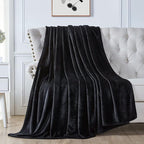 Walensee Fleece Blanket Plush Throw Fuzzy Lightweight (XL-Twin Size 66x90 Black) Super Soft Microfiber Flannel Blankets for Couch, Bed, Sofa Ultra Luxurious Warm and Cozy for All Seasons