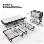 EconoHome Folding Bed with Mattress - 75x31 Cot Size Frame - Portable Rollaway Guest Bed with 5-inch Memory Foam Mattress - Space-Saving Foldable Design for Easy Storage (31 Inch)