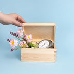 Large Plain Wooden Storage Box with Lid | 7.67x5.90x3.93in (+/-0.39in) | Hinged Lid | Unpainted Gift Box Kitchen Storage | Rough & UNSANDED Wood Keepsake Memory Craft Chest