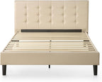 ZINUS Ibidun Upholstered Platform Bed Frame, Mattress Foundation, Wood Slat Support, No Box Spring Needed, Easy Assembly, Full, Beige