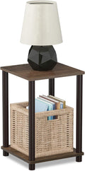 FURINNO Turn-N-Tube Haydn End Table, 1-Pack, Walnut/Brown