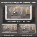 72"X36" LED Bathroom Mirror with Front Lights and Backlit, Anti-Fog, Dimmable, Shatter-Proof Tempered Glass, Lighted Bathroom Vanity Mirror for Wall with 3 Colors, Memory Function