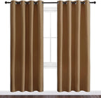 NICETOWN Sleek Blackout Curtains 78 inches Length for Windows, Noise Reducing and Block Draft Panels for Door Doorway Laundry Office Luxury Decor Theme (2 Panels, Gold Brown, W55 x L78 -Inch)
