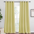 NICETOWN Paler Yellow Blackout Curtains 120" Long for Office, Dining Room, Guest Room, 55" Wide, 2 Pieces, Sound Reducing Heat and Cold Block Curtain Panels for Modern Decorative