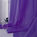 HUTO Dark Purple Sheer Curtains 72 Inches Long for Girls Room Rod Pocket Window Sheer Drapes for Kids Bedroom Living Room Classroom 2 Panels 52 by 72 Inch Length