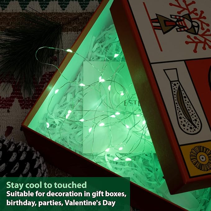 HXWEIYE 12 Pack 7ft 20LED Green Fairy Lights Battery Operated for Mason Jar DIY Wedding Party Bedroom Patio Christmas Décor