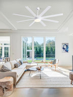 YUHAO 72 Inch White Ceiling Fan with Light and Remote Control.Noiseless,Dimmable,3CCT,6 Speeds Reversible, DC Ceiling Fans for Indoor or Covered Outdoor