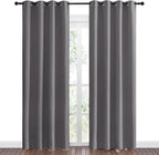 NICETOWN Blackout Curtains Panels for Bedroom - 3 Pass Microfiber Noise Reducing Thermal Insulated Solid Ring Top Blackout Window Drapes (2 Panels, 55 x 86 Inch, Gray)