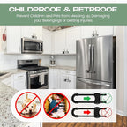 Jetec 10 Pieces Cabinet Locks for Babies, U-Shaped Proofing Drawers Safety Child Locks Adjustable, Easy to Use Childproof Latch for Knob Handle on Kitchen Door Storage Cupboard Closet (White, Black)