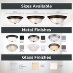 Designers Fountain 13 inch, Modern 2-Light Flush Mount Ceiling Light Fixture, Alabaster Glass Shade, for Bedroom, Hallway, Indoor Room Lighting, Durable Steel, Easy Install, Bronze, 1257M-ORB-AL