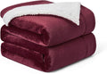 Walensee Sherpa Fleece Blanket (King Size 108”x90” Burgundy) Plush Throw Fuzzy Super Soft Reversible Microfiber Flannel Blankets for Couch, Bed, Sofa Ultra Luxurious Warm and Cozy for All Seasons