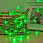BOHON St Patricks Day Decorations Shamrocks String Lights Battery Operated with Remote 10 ft 40 LEDs Lucky Clover Green Lights for Bedroom Party Feast of Saint St. Patrick's Day Decoration