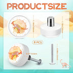 Fumete 8 Set Dinosaur Drawer Knob Pulls Round Soft Rubber Watercolor Drawer Knobs Silicone Cabinet Drawer Knobs for Boys Girls Kids Dresser Knobs for Nursery Closet Kitchen Cabinet