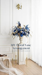 Ling's moment Artificial Flowers 50Pcs Navy Blue Roses Decor w/Stems,3" Real Touch DIY Foam Floral for Wedding Bouquet/Centerpieces, Outdoors Party Backdrop, Room/Table, and Garden/Pot Decorations