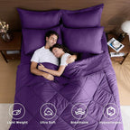 HEVUMYI Purple Twin-XL Comforter Set - 5-Piece All Season Bed in a Bag Twin-XL, Ultra Soft Bedding Set with Comforter, Flat Sheet, Fitted Sheet, Pillowcases, Pillow Shams