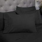 Twin Size Bed Sheets - 4 Piece 1500 Supreme Collection Fine Brushed Microfiber Deep Pocket Twin Sheet Set Bedding - 1 EXTRA PILLOW CASES, GREAT VALUE, Twin, Black