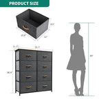 YITAHOME Fabric Dresser with 8 Drawers - Tall Storage Dresser, Chest of Drawers for Closet, Living Room, Hallway, Closets - Sturdy Steel Frame, Wooden Top & Easy Pull Fabric Bins