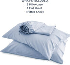 Bedsure California King Sheet Sets, Cooling Sheets, Rayon Derived from Bamboo, Breathable & Soft, Deep Pocket Up to 16 Inches, Hotel Luxury Silky Bedding for Hot Sleepers, Dusty Blue