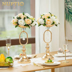 NUPTIO Pcs of 2 Fake Flower Ball Arrangement Bouquet,15 Heads Plastic Roses with Base, Suitable for Our Store's Wedding Centerpiece Flower Rack for Parties Valentine's Day Home Décor
