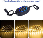 Warm LED Strip Lights, Waterproof cuttable 300 SMD 2835 LED Tape, 6000K 12V Flexible Ribbon, Kitchen Cabinet Lighting, Outdoor/Indoor (Warm(16.4ft))
