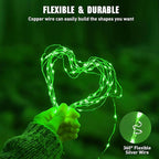 JMEXSUSS 4 Pack 50 LED Green Fairy Lights Battery Operated: 16.1ft Christmas Fairy Lights Indoor Outdoor Waterproof for Bedroom Garden Party Decorations