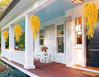 RECUTMS Aritificial Hanging Plant 3 Pack Fake Eucalyptus Leaves Faux Yellow Vine Plant Hanging for Indoor Home Room Wall Outdoor Garden Party Proch Wedding Backyard Arch Decoration(Pure Yellow)