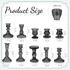 Mumufy 10 Pcs Glass Crystal Taper Candle Holders Clear Glass Candlestick Holder Fit 0.8 Inch Candles Crystal Decorative Candle Stand Centerpiece Table Wedding Dining Party (Classic,Black)