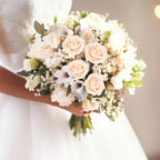 BLEUM CADE 100 Pcs Champagne Roses Artificial Flowers, Real Touch Velvet Roses Fake Flowers Bulk, Artificial Roses Bouquet with Long Stems Bridal DIY Wedding Party Centerpiece Decorations
