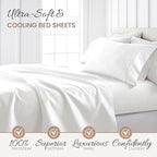 Linen Market Bed Sheets for California King Size Bed (White) - Sleep Better Than Ever with These Soft and Cooling California King Sheets - Deep Pocket Fits 16" Thick Beds - 4 Piece Cal King Sheet Set