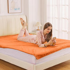 HOZY Soft Twin Size Blanket for All Season Lightweight Thermal Fleece Summer Autumn Fall Winter Spring Blankets for Twin/Twin XL Extra Long Bed Couch Sofa,66x90 Inches,Orange