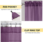 OVZME Plum Sheer Curtains 63 Inches Long 2 Panels - Soft Light Filtering Window Sheer Panels for Living Room/Bedroom, Top Dual Rod Pocket, 1 Pair, Each 42Wx63L Inches